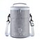 YIKANGHENG 5.4L Thickened Cylinder Gray Reusable Insulated Lunch Bag with Shoulder Strap for Women and Men Travel Picnic, Vacuum Cup and Lunch Box (gray)