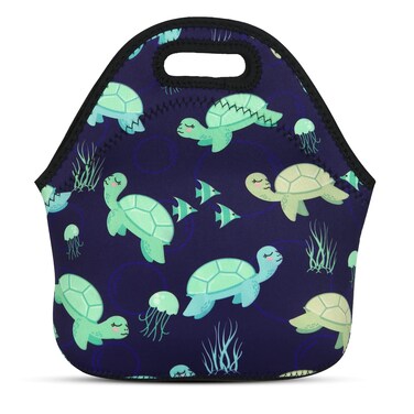 Violet Mist Neoprene Lunch Bag Women Insulated Cute Lunch Bag Tote Reusable Waterproof Cooler Animal Lunchbox Handbag Gift for Shopping Gourmet Tote with Zipper Work Picnic&iuml;&frac14;&circ;turtle&iuml;&frac14;&permil;