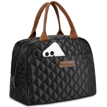 LOKASS Lunch Bag for Women/Men-Insulated Adults Lunch Box with Front Pocket- Small Cute Lunch Tote for Work-Reusable Cooler Bag for Office Picnic Beach or Travel