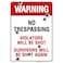 No Trespassing Violators Will Be Shot Survivors Will Be Shot Again Sign, 10x14 Inches, Rust Free .040 Aluminum, Fade Resistant, Made in USA by My Sign Center