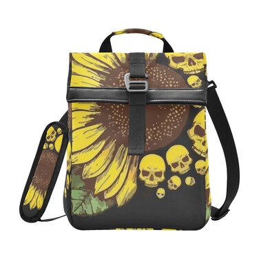 panksolu Sunflower Skull Lunch Bags for Women Insulated Leakproof Lunch Box Reusable Cooler Tote Bag with Adjustable Shoulder Strap for Work School Picnic