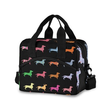 Blueangle Insulated Cooler Leakproof Reusable Lunch Bag - Dachshund Dogs Lunch Box Tote Bag with Adjustable Shoulder Strap for Women and Man
