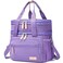 Weitars Insulated Lunch Box for Women Men-Dual Compartment Waterproof Reusable Large Lunch Bag Wide-Open Tote Cooler Bag for Working Picnic Hiking (15L) (Purple)