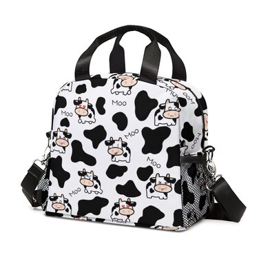 VIELEGELD Cows Lunch Bag, Reusable Lunch Box Insulated Meal Tote for Kids Women Men Cooler Bag with Shoulder Strap, Durability of Lunch Tote for Work School Picnic, Cows&acirc;&euro;&brvbar;