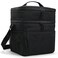 MIER Lunch Box for Men Expandable Insulated Dual Compartment Lunch Bag Leakproof Cooler Bag with Front and Back Pockets for Adult Work Travel Picnic Beach, Black