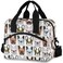 Oarencol Cute Animal Dog French Bulldog Glasses Insulated Lunch Tote Bag Reusable Cooler Lunch Box with Shoulder Strap for Work Picnic School Beach