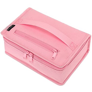 FlowFly Small Insulated Lunch box Portable Soft Bag Mini Cooler Thermal Meal Tote Kit with Handle for Work &amp; School, Pink