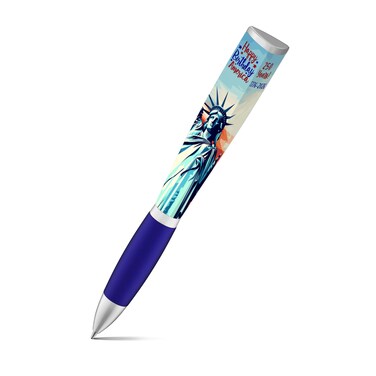 Happy Birthday America Pen - 250 Years (1 Pen, 3-Sided) Cool Pens, Party in the USA, American Flags - 4th of July Decorations, Statue of Liberty - Custom Pens, Pens Ballpoint Pens - Office Supplies