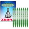 Zebra Z-Grip Smooth Retractable Ballpoint Pen - 1.0mm Nib - Green - Pack of 8 - In Gift Box