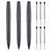 Wikult 3PCS Matte Black Ballpoint Pens with Extra Refills Set, 1mm Medium Point Black Ink, Smooth Writing Metal Pen for Business Office Teacher Student Wedding Guest Gift