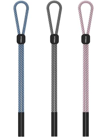 PITIKAI 3 Pack Eye Glasses Strap, Safety Outdoor Sports Sunglasses Eyeglasses Holder Straps Around Neck for Floating Unisex Men Women Kids, Adjustable Rope Eyewear String Keeper Lanyard Cord Retainer