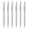 Wikult 6 Pack Silver Slim Metal Ballpoint Pen, 1mm Medium Point Black Ink Smooth Writing, for Business Office Teacher Student Wedding Guest Pen
