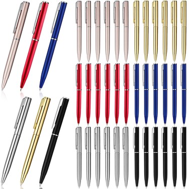 Teling 36 Pcs Small Ballpoint Pen Mini Pens Bulk 4 Inch Short Small Pens Tiny Pen Ink Ballpoint Pens for Notebook Notepads School Office(Multicolored,Classic Style)
