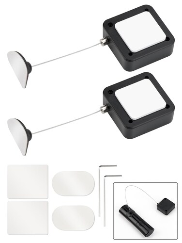 EKZ 6.5 ft Retractable Remote Control Cable Tether Lock with Adjustable Locking Leash Length Clasp,Remote Control Security Lanyard Lock for TV Remote Control,Gaming Controller,Tablets Showroom -2 Pcs