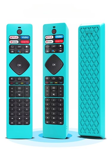 ZWP Silicone Case for Philips Remotes, for Philips Android TV Remote Control RF402A-V14 NH800UP URMT47CND0 BT800 URMT26RST004, Remote Cover Washable, Shockproof, Glow in The Dark&iuml;&frac14;&circ;Blue&iuml;&frac14;&permil;