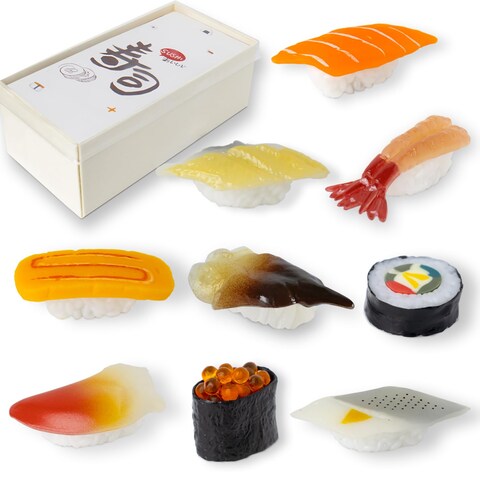 9Pcs Cute Simulation Sushi Refrigerator Magnets,Japanese Food Fun Decorative Magnets for Fridge, Whiteboard, Locker,Kitchen Decor