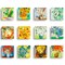 Square Fridge Magnet Crystal Glass Van Gogh Oil Painting Refrigerator Magnets,Cute Kitchen Magnets for Office Whiteboard, Cabinet, Dishwasher, Locker&iuml;&frac14;&circ;12Pcs&iuml;&frac14;&permil;
