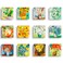 Square Fridge Magnet Crystal Glass Van Gogh Oil Painting Refrigerator Magnets,Cute Kitchen Magnets for Office Whiteboard, Cabinet, Dishwasher, Locker&iuml;&frac14;&circ;12Pcs&iuml;&frac14;&permil;