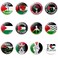 12 Pcs Palestine Flag Refrigerator Magnet Sticker Crystal Glass Magnetic Sticker Flexible Magnet Sticker for Truck Car Fridge Locker whiteboard