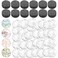 96pcs Craft Magnets Glass Magnet with Adhesive Backing and Transparent Clear Glass Cabochons for Craft DIY Fridge Refrigerator Magnets(Round, 1 Inch)