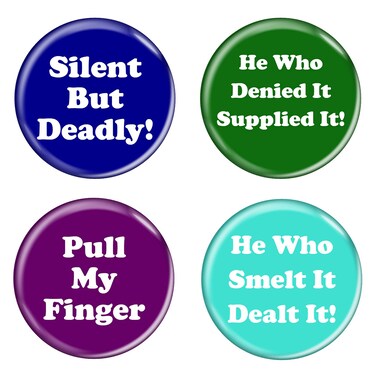 Enthoozies Fart Humor Funny Passing Gas Phrases 1.5 Inch Diameter Refrigerator Magnets 4 Pack