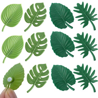 HXJFGDM 12 pcs Monstera Plant Fridge Magnets - Fun Mini Tropical Leaf Refrigerator Magnet Cute Small Plant Fridge Magnets for Kitchen Office School Locker Fridge St Patricks Day Decorations (12)