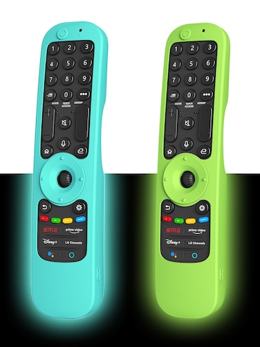 [Pack of 2-Glow] Shockproof Case for LG MR24GN MR24GA MR23GN MR23GA MR22GN MR22GA AN-MR21GA Remote Control, Anti-Slip Protective Cover for LG 2021-2024 Magic Remote Case Sleeve Holder Protector Skin