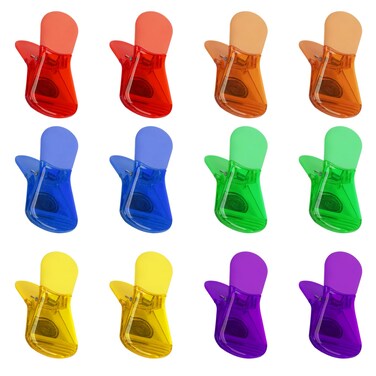 Homelove Magnetic Clips 12 Pack Colorful Fridge Magnet for Refrigerator, Whiteboard, Photo Display, Home, Office, School-6 Colors