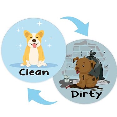 Dishwasher Magnet Clean Dirty Sign: Funny Cartoon Dog Clean Dirty Magnet for Dishwasher, Dirty Clean Dishwasher Magnets, Dishwasher Clean Dirty Sign, Cute Refrigerator Magnets