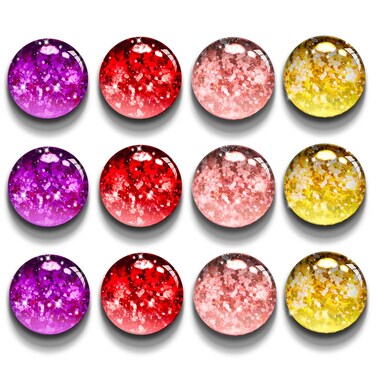 Glass Fridge Magnets for Kitchen/Whiteboard/Locker/Cabinet.Cute Decorative Magnet for Girls(Red,Purple,Pink,Golden)