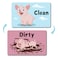 PWHINGN Cute Cartoon Pig Clean Dirty Dishwasher Magnet, Double Sided Kitchen Reversible Dish Washer Sign Clean Indicator, Funny Pig Kitchen Decor Washing Machine Refrigerator Clean Dirty Sign