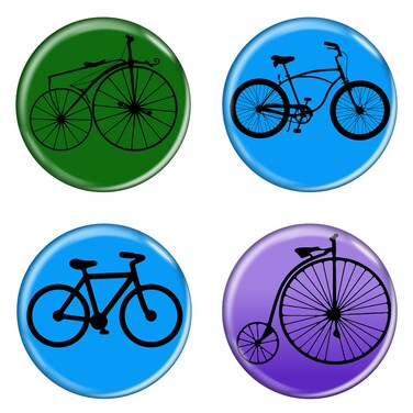 Enthoozies Bike Silhouettes Cycling Biking Fridge Magnets 1.5 Inch Diameter Refrigerator Magnet - 4 Pack