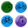 Enthoozies Bike Silhouettes Cycling Biking Fridge Magnets 1.5 Inch Diameter Refrigerator Magnet - 4 Pack