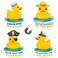 JAPBOR Cruise Door Decorations Magnetic - 4PCS Duck Magnets, Ducks Themed Cruise Ship Car Cabin Refrigerator Magnet Decal, Funny Summer Magnetic Fridge Stickers for Home Kitchen Cabinet Decor