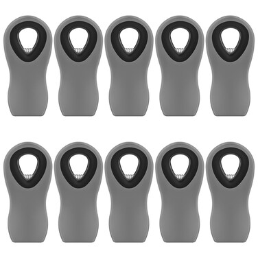 WUDIME 10 Pack Magnetic Chip Clips, Bag Clips, Chip Clips Bag Clips Food Clips, Clips for Food Packages, Chip Clips Magnetic, Plastic Gray Snack Clips with Magnet for Refrigerator