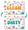 PWHINGN Cute Cartoon Flower Clean Dirty Dishwasher Magnet, Double Sided Kitchen Reversible Dish Washer Sign, Funny Flower Washing Machine Refrigerator Dishwasher Magnet Clean Dirty Sign