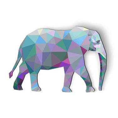 Elephant Modern Art Design - Magnet - Car Fridge Locker - 5.5
