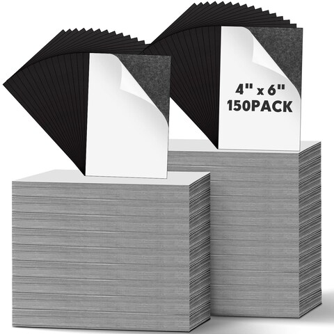 Macarrie 150 Pcs 4 x 6 Adhesive Magnetic Sheets Cuttable Magnetic Sheets with Adhesive Backing Magnetic Paper Magnet Stickers Flexible Peel and Stick Magnets for Picture Crafts Die Storage Photos