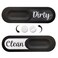 Clean and Dirty Dishwasher Magnet, Easy to Read, Dirty Clean Slide Indicator, Non-Scratch, Reversible Magnetic Sign, Washing Machine Magnet, Kitchen Decor (Black)