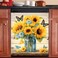 Generic Red Truck Magnet Dishwasher Front Door Covers, Spring Flower Kitchen Decor Fridge Magnet Skin Cover, Truck Dishwasher Panel Decal, Magnetic 23"" x 26"", Mason Jar Sunflower