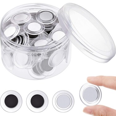 45 Pieces Whiteboard Magnets Round Refrigerator Magnets Dry Board Mini Fridge Magnet Teacher Supplies for Home Offices(3 cm,Clear)