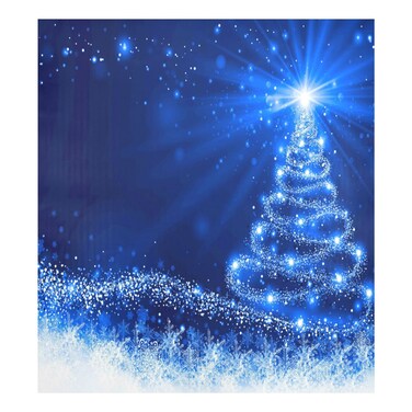 Shining Blue Christmas Tree Dishwasher Magnet Cover Refrigerator Magnet Sticker Door Panel Cover Home Appliances Stickers for Kitchen Laundry Decor 23x26in