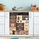 Coffee Topics Cafe Design Dishwasher Magnet Cover Magnetic Sticker Dish Washer Door Panel Cover Fridge Appliance Magnet Decal Sheet Kitchen Decor 23x26 inch