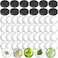 96pcs Craft Magnets Glass w Adhesive Backing and Transparent Clear Glass Cabochons DIY Craft Fridge Magnets for Whiteboard Refrigerator(48 Set,1-Inch,Round)
