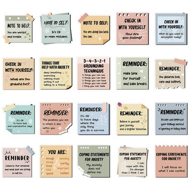 Copkim 20 Pcs Mental Health Magnets Motivational Daily Reminder Locker Fridge Magnets Positive Affirmations Inspirational Magnets Mental Health Awareness Items for Home Office Classroom(Morandi)