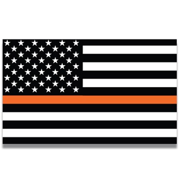 Magnet Me Up Thin Orange Line American Flag Magnet Decal, 3x5 Inches, Black, Orange and White, Heavy Duty Automotive Magnet for Car Truck SUV, in Support of EMS Personnel and Rescue Teams