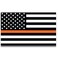 Magnet Me Up Thin Orange Line American Flag Magnet Decal, 3x5 Inches, Black, Orange and White, Heavy Duty Automotive Magnet for Car Truck SUV, in Support of EMS Personnel and Rescue Teams