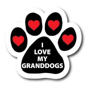 Magnet Me Up: I Love My Granddogs Pawprint Magnet Decal - 5 Inch, Heavy-Duty Automotive Magnet for Car, Truck, SUV - Show Grandparental Pet Love with This Stylish Auto Magnet - Perfect for Pet Lovers