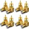 Warmstor RCA Right Angle Adapter, Gold-Plated 8-Pack 90 Degree Metal RCA Male to RCA Female Connector Adapter (4 Black + 4 Red)