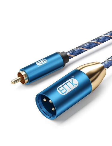 EMK RCA to XLR Cable Microphone Cable RCA Male to XLR Male Hi-Fi Audio Balanced Cord Path Cable for Home Theater,Microphone,Mixers,Amplifiers,Speaker,Hi-Fi Systems (16.5ft/5m)